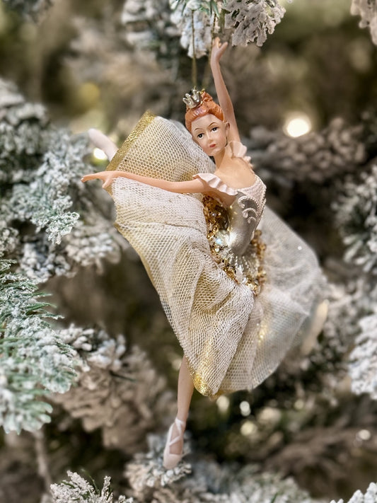 XMAS BALLERINA GOLD 18CM X3655