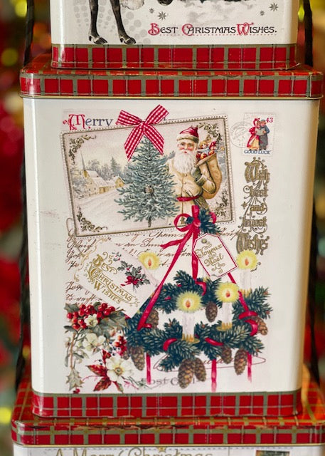 VINTAGE CHRISTMAS SET OF 3 TINS X3893