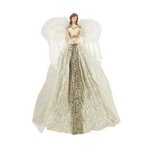 CHAMPAGNE/WHITE CONE ANGEL TOPPER XMLDACW