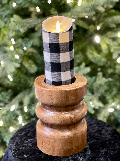 MEDIUM WOODEN TURNED CANDLE HOLDER WBCHPM