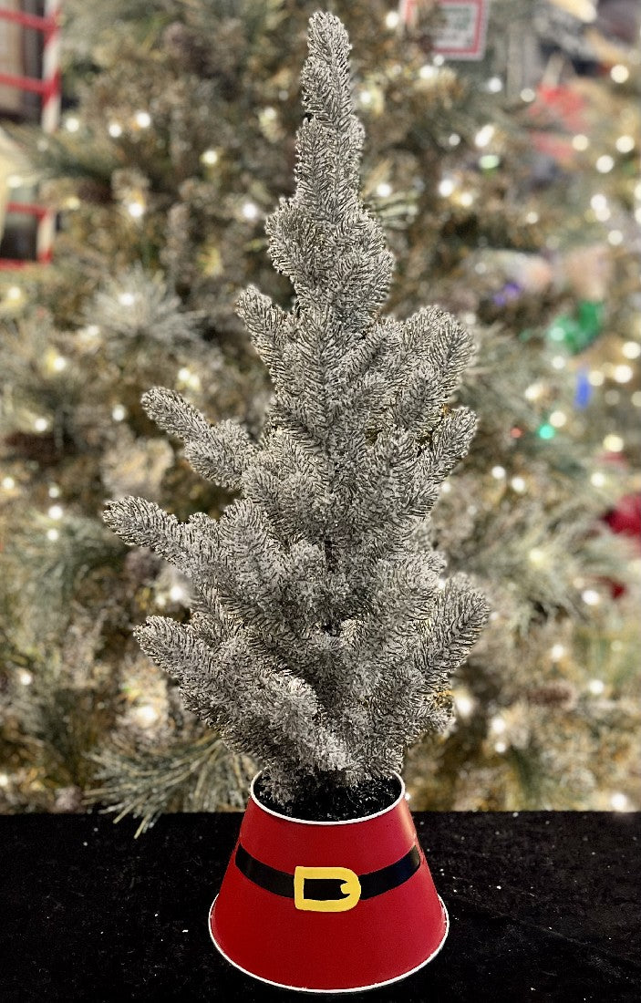 GREEN TABLE TREE IN SANTA POT XDRSATR