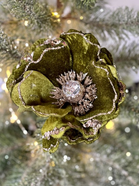 CLIP ON FABRIC MAGNOLIA SAGE GOLD XFVEMSA