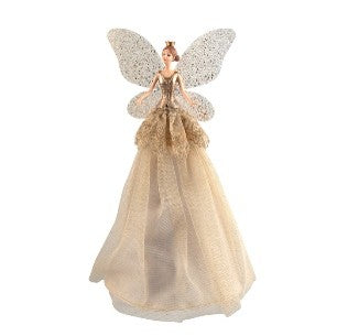 ANGEL TREE TOPPER IN CREAM CHAMPAGNE XFLOCCD