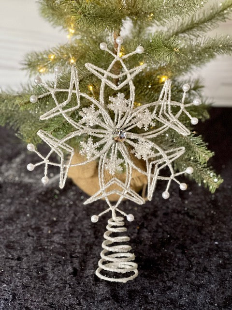 SNOWFLAKE TREE TOPPER WHITE XVLYFWT