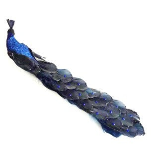 BLUE PEACOCK CLIP ON BIRD XFRTTPB
