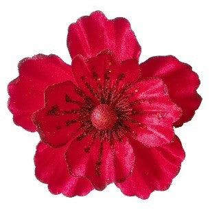 CLIP ON MAGNOLIA MATTE RED W/ GLITTER EDGE XDPSMRY