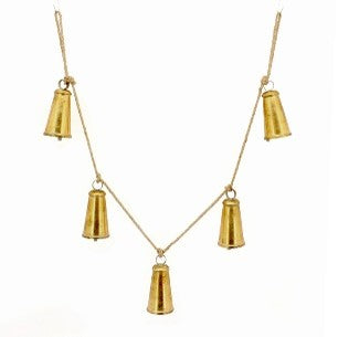 ANTIQUE GOLD 5 BELL ROPE GARLAND XVNBAG5
