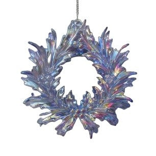 ACRYLIC IRRIDESCENT WREATH MAUVE ORNAMENT XASCMVW