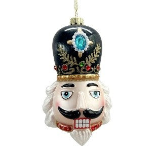 GLASS NUTCRACKER HEAD ORNAMENT BLACK XGHQNBK