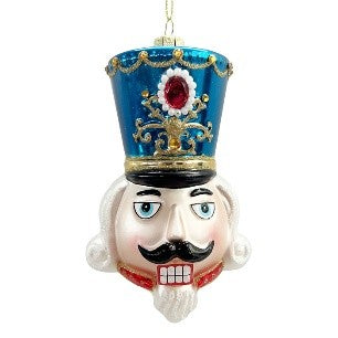 GLASS NUTCRACKER HEAD ORNAMENT XGHQNBL