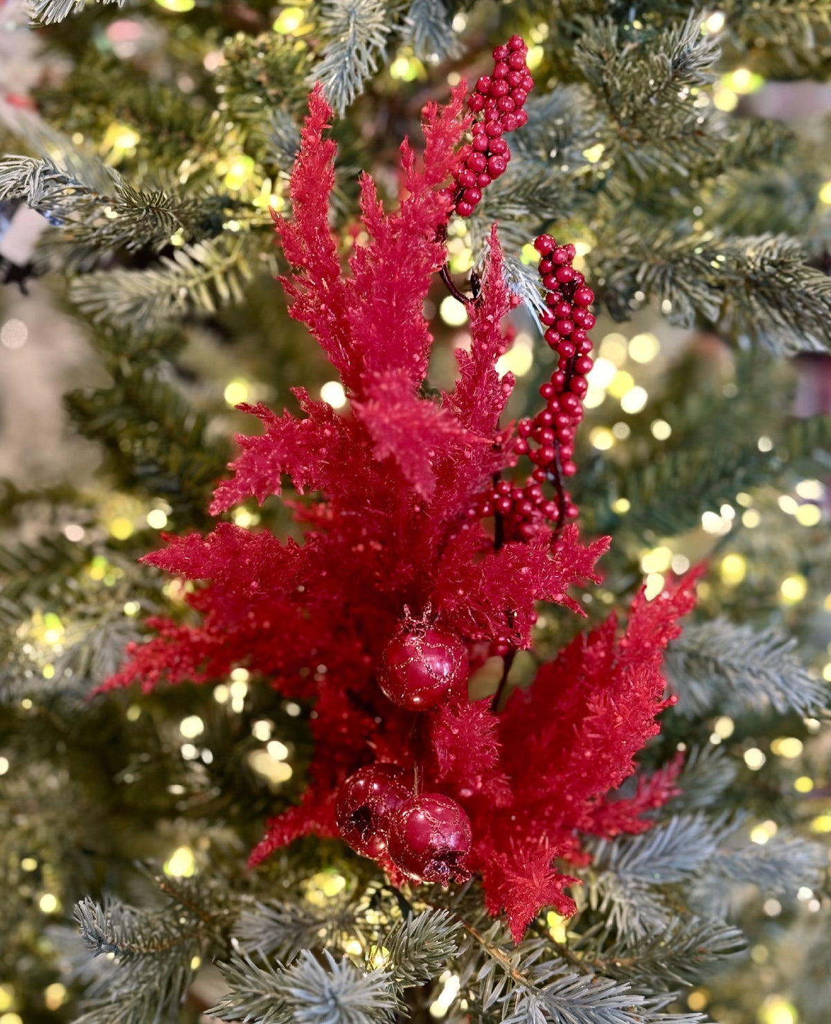 RED FLOCKED HEATHER SPRAY XDDHESS