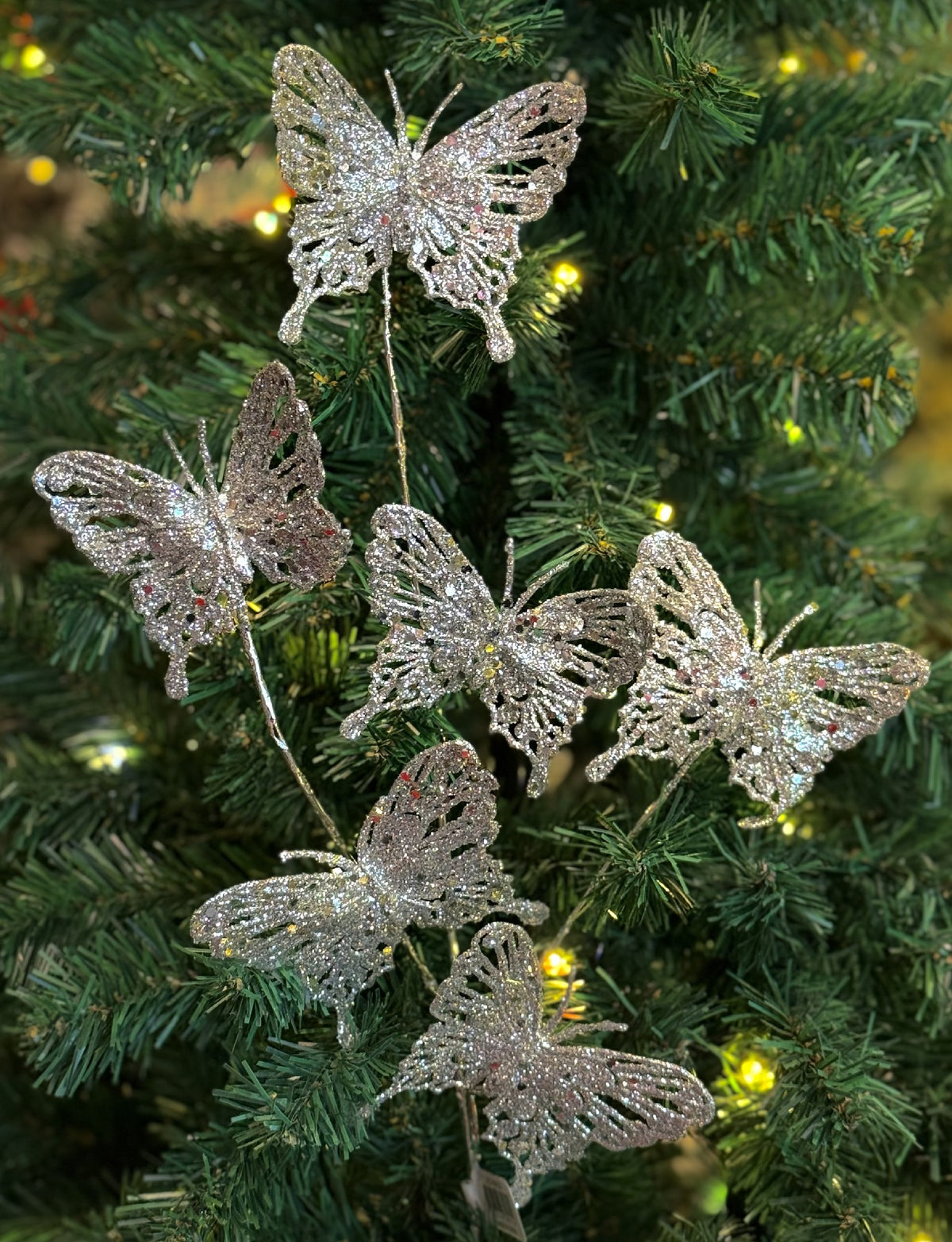 SILVER GLITTER BUTTERFLY SPRAY XDVBBSS