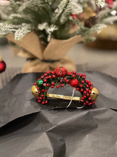 Beaded Napkin Ring Bells & Berries XM0008