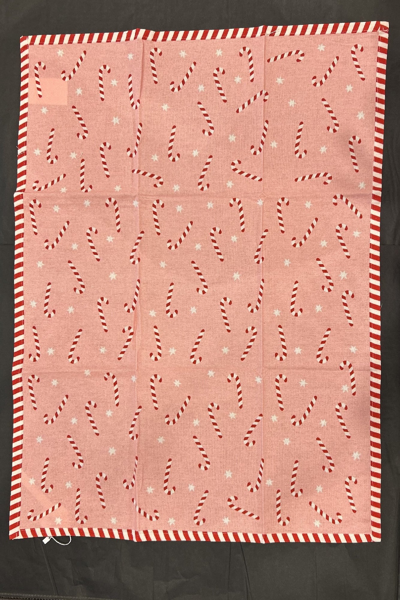 PINK CANDY CANE COTTON TEA TOWEL XM1144