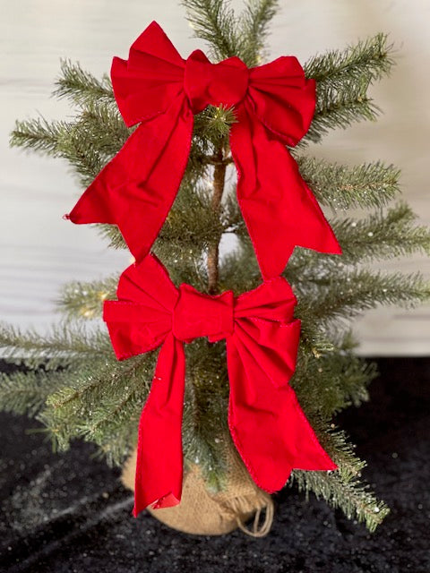 2 PACK RED VELOUR BOWS 2118876RE
