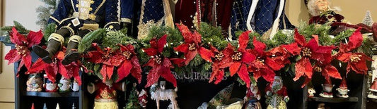 RED POINSETTIA PRE-LIT 6FT GARLAND NATRP104