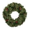 BRISTLE BERRY CHRISTMAS WREATH WITH MULTI FUNCTION LIGHTS 61CM OPBB61