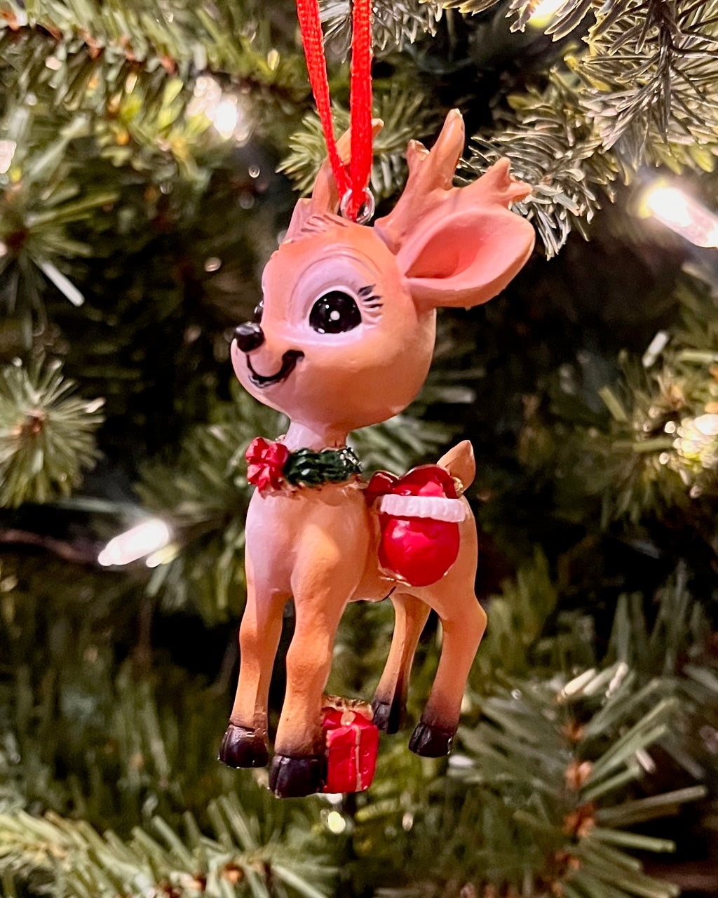 RETRO CUTE STANDING REINDEER HANGING ORNAMENT STH0500
