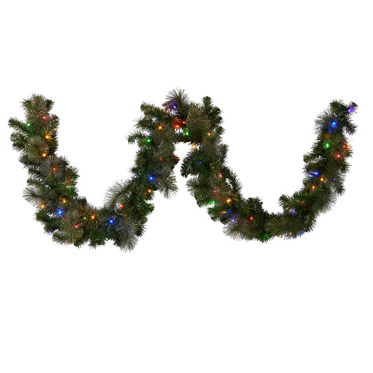 GLITTERY GOLD PINE LED DUAL COLOUR 9FT GARLAND SENGG274