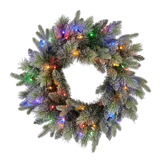 SNOWY STAMFORD SPRUCE 61CM WREATH NATSS61