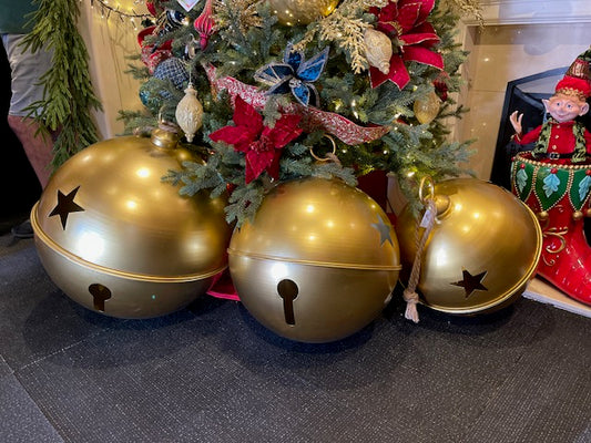 GOLD SHINY METAL BELL 60CM