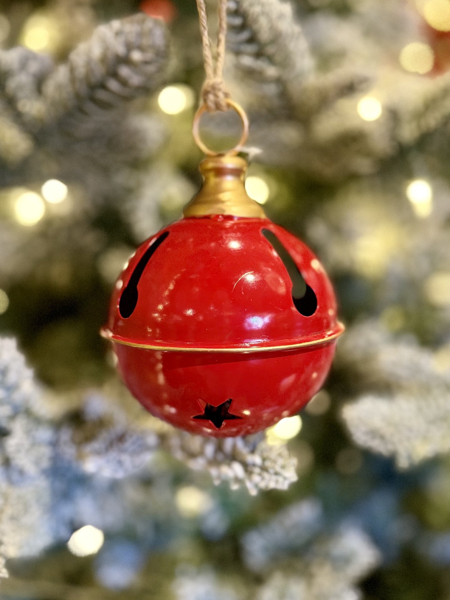 RED WITH GOLD TRIM HANGING BELL X415092