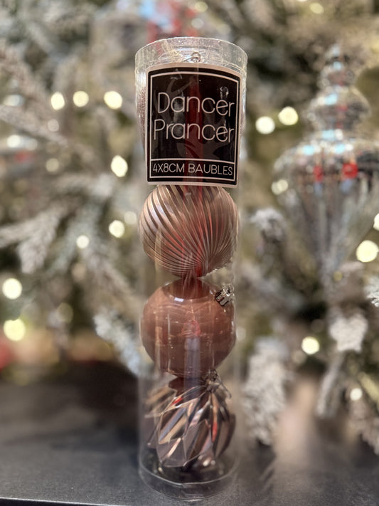 8CM PINK BAUBLE 4 PACK X421321