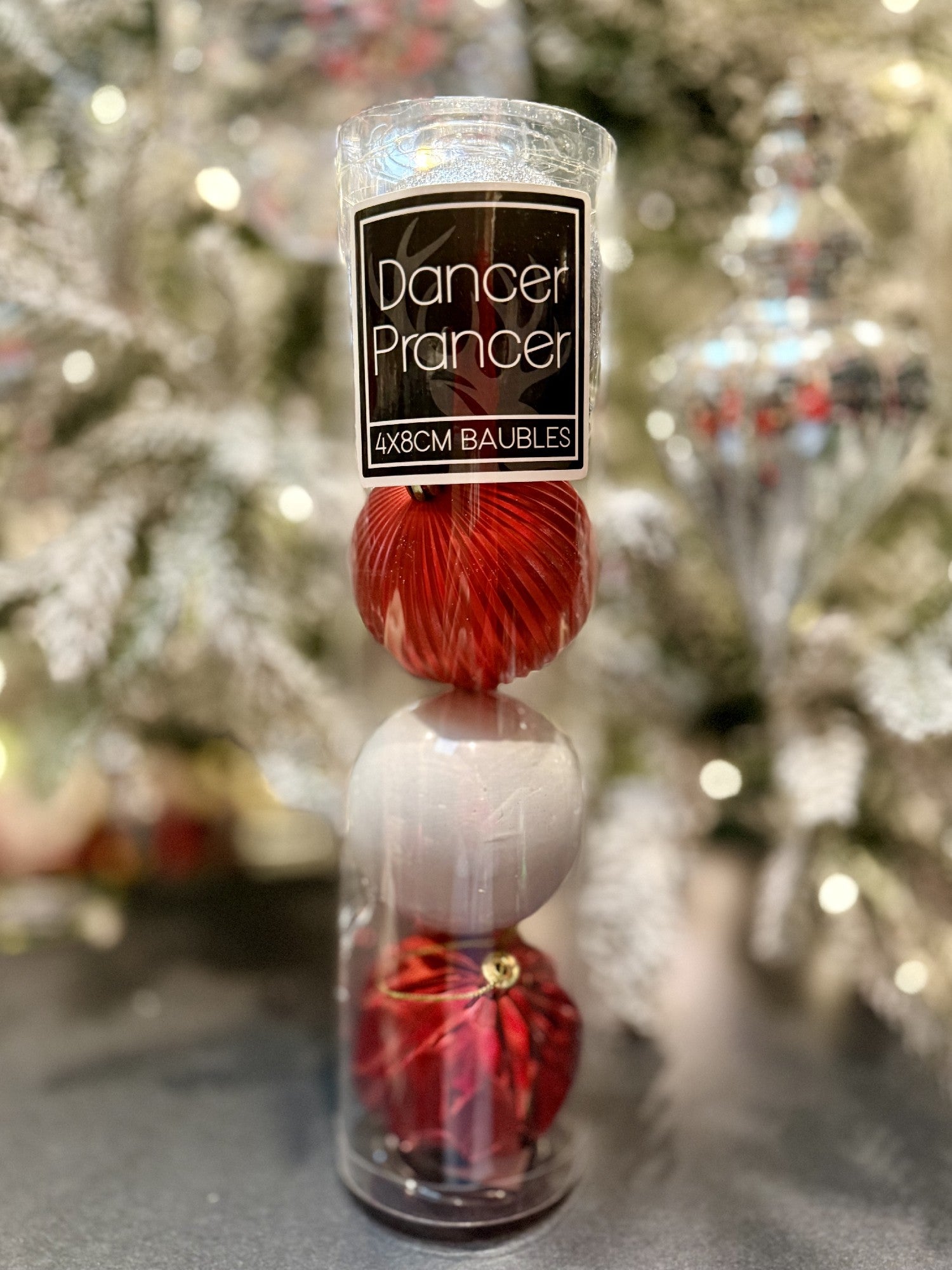 8CM BAUBLE-CHRISTMAS CHEER 4 PACK X421505