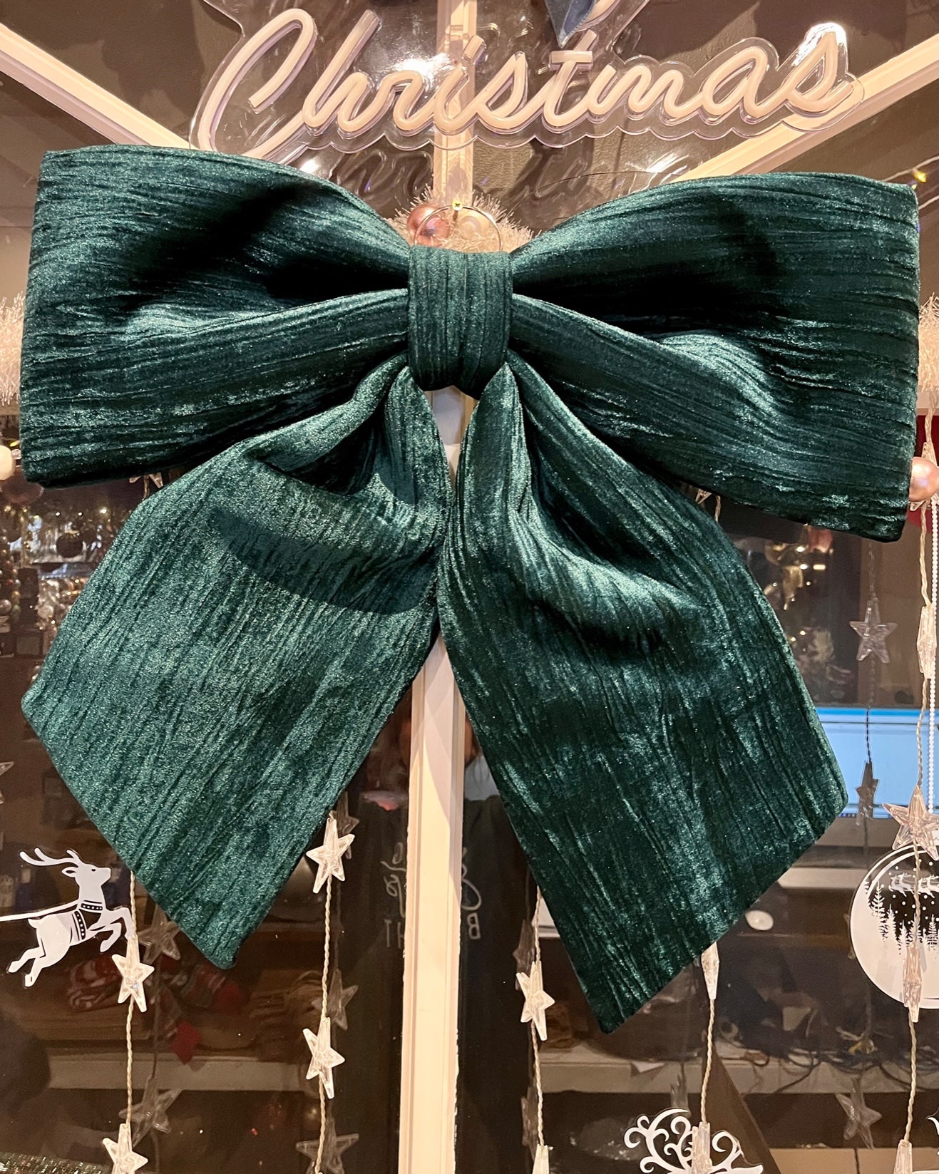 67X72CM EMERALD VELVET BOW X440124