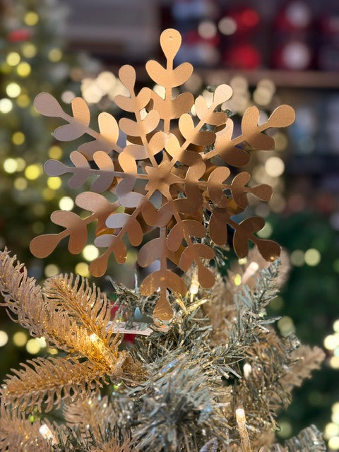 ROSE GOLD METAL SNOWFLAKE TREE TOPPER X483626