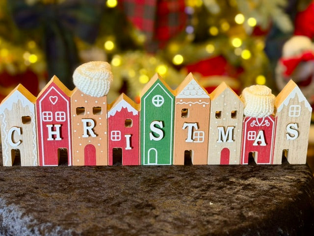 CHRISTMAS VILLAGE WOODEN SIGN X488188
