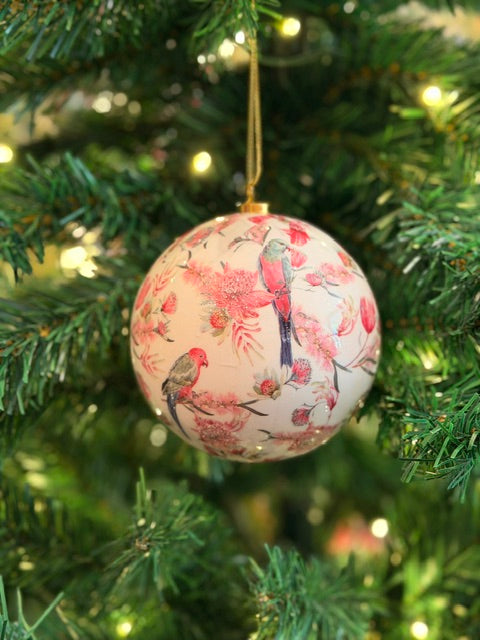 10CM AUSTRALIANA PINK PARROT BAUBLE X492215