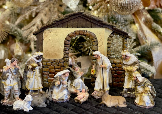 NATIVITY SET & STABLE 11PIECES - NS87318