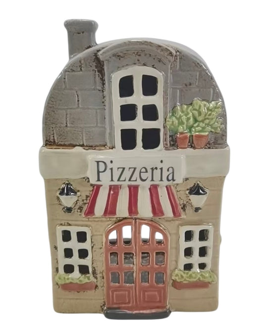 STONEWARE VILLAGE TEALIGHT HOUSE - PIZZERIA LH112