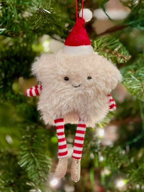 FLUFFY STAR HANGING ORNAMENT UC571148