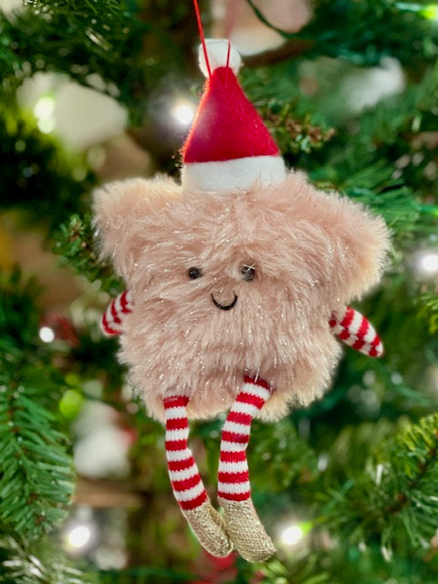 PINK FLUFFY STAR HANGING ORNAMENT UC571152