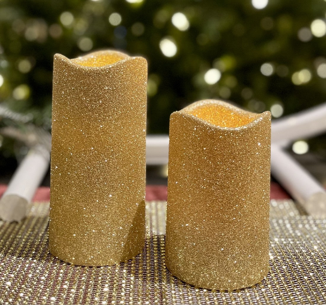 LUSTRE FLAMELESS GOLD LED CANDLE LARGE LD6939-1