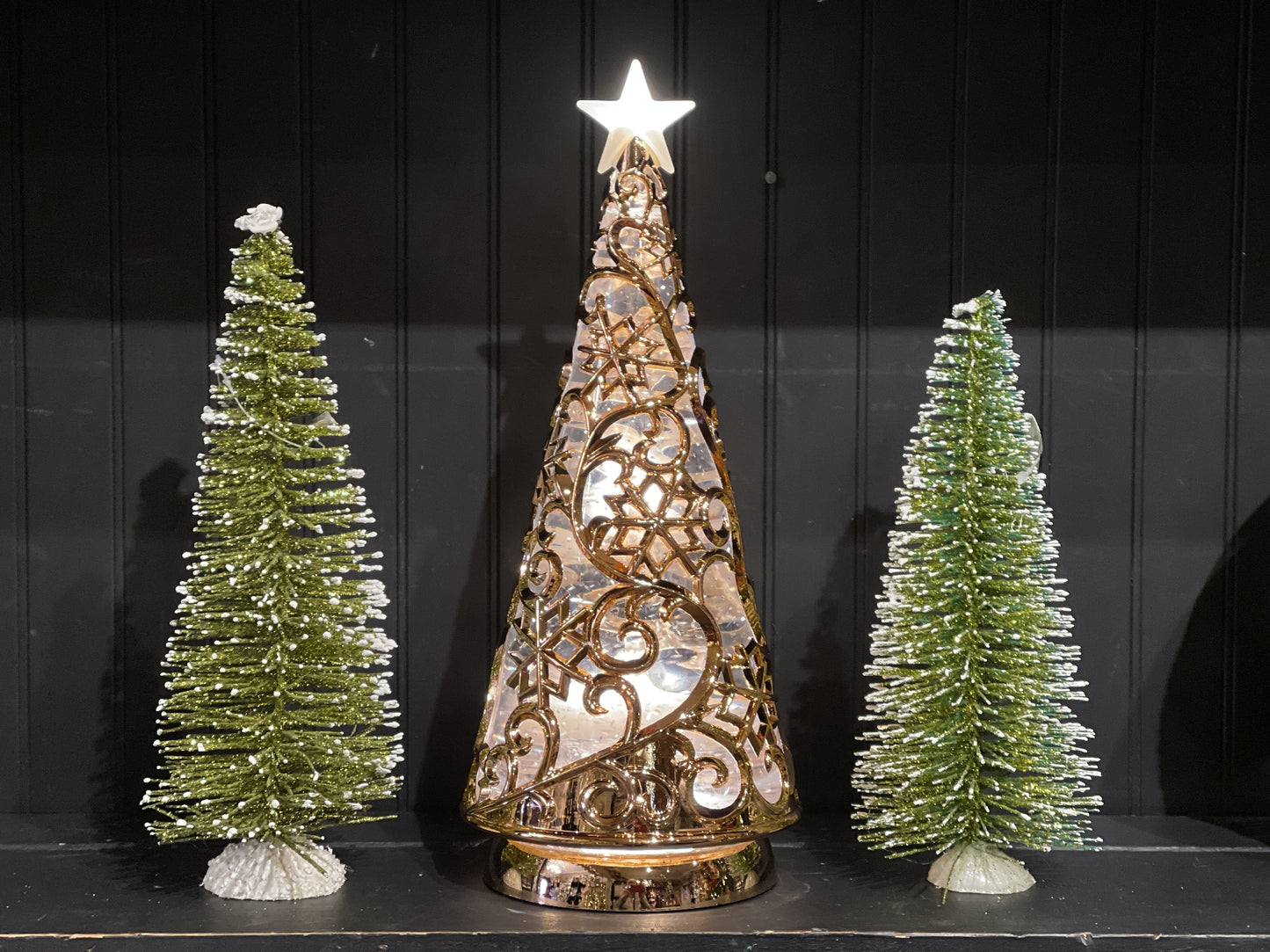 GLITTERN LANTERN CHRISTMAS TREE - ROSE GOLD