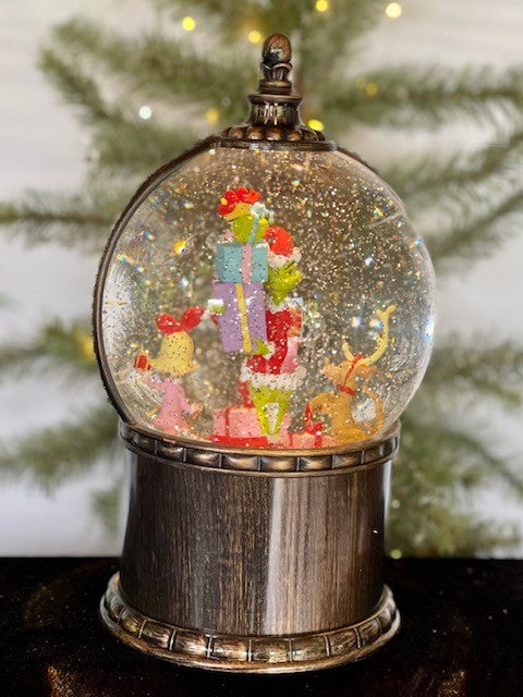 GLITTER LANTERN - GRINCH GLOBE WITH ROTATING SCENE XGR72