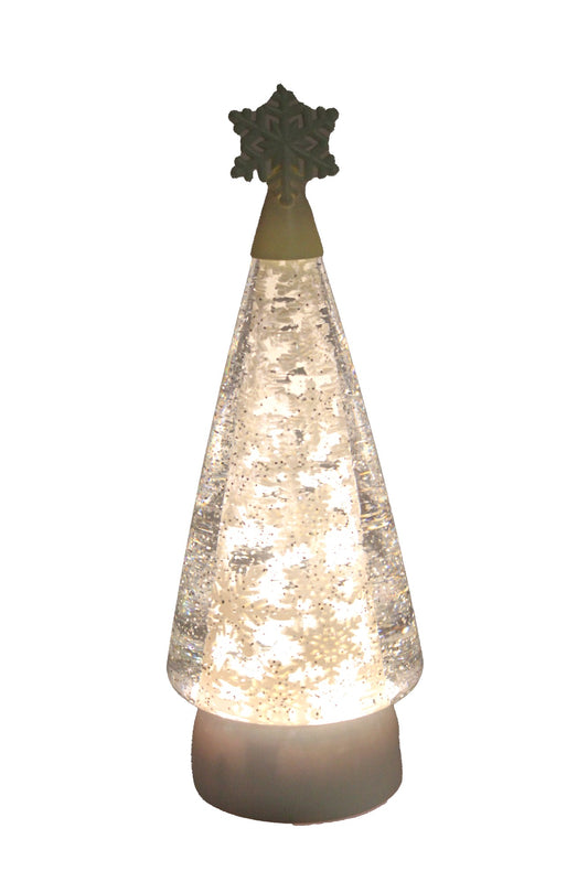 GLITTER LANTERN - WHITE SNOWFLAKE TREE XACTREE26