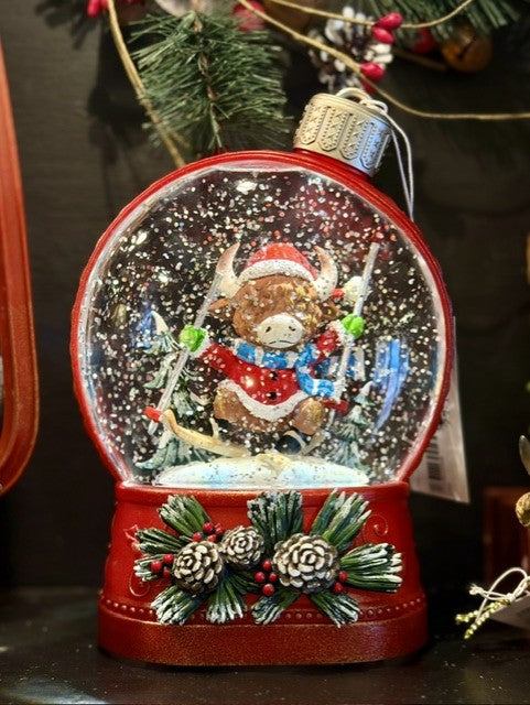GLITTER LANTERN - Highland Cow Bauble XAC498