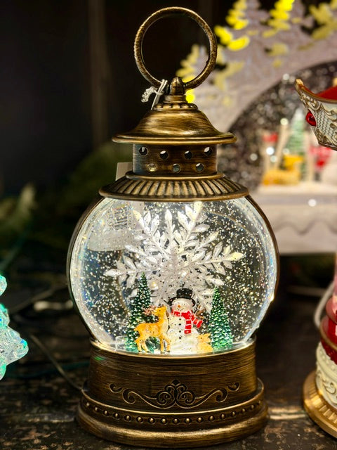 GLITTER LANTERN - Snowman & Snowflake Moving Lantern XAC484