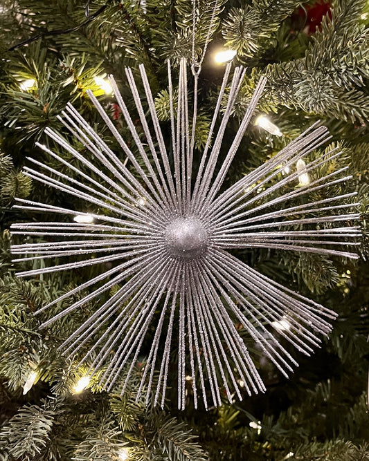 SILVER STARBURST HANGING ORNAMENT 4258065