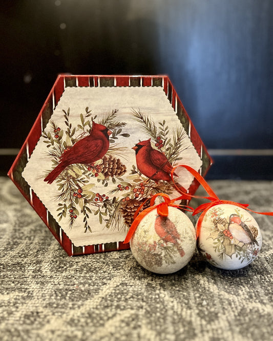 BOX OF 14 CARDINAL BAUBLES 4286430