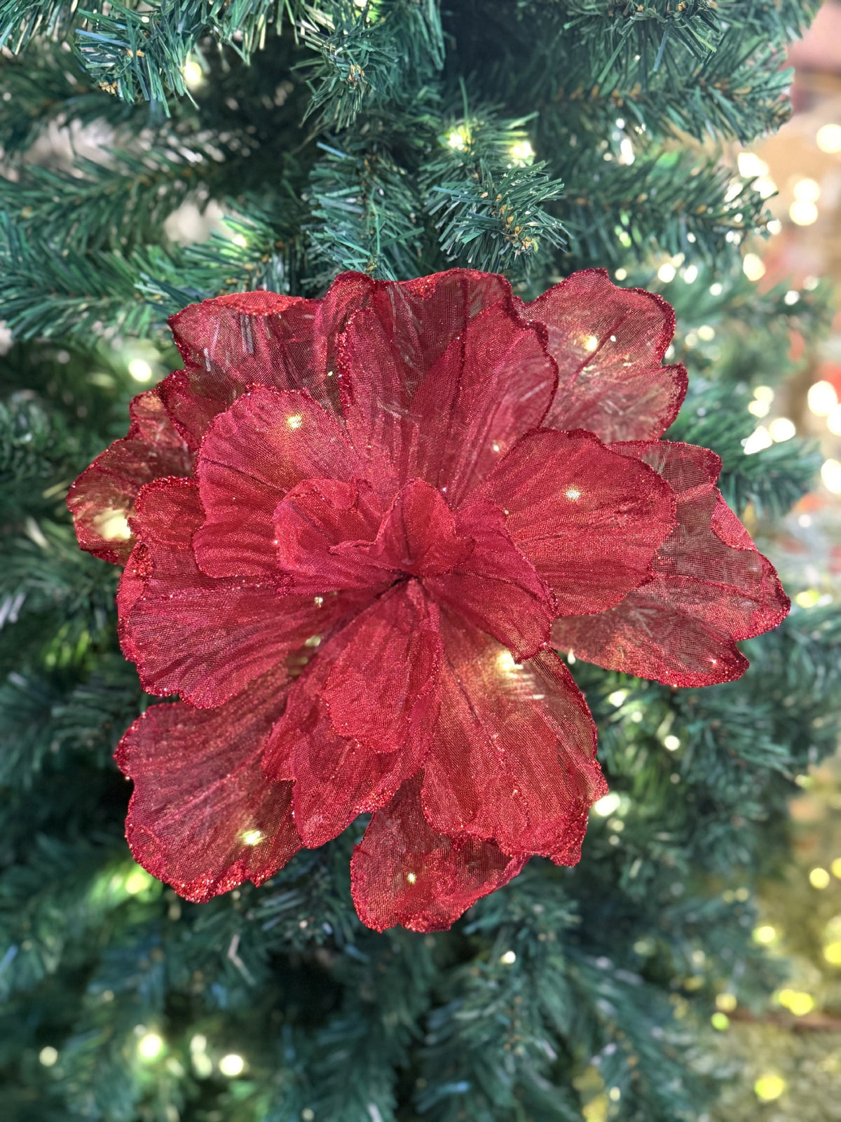 Red Sheer Flower Gold Edge SGD704