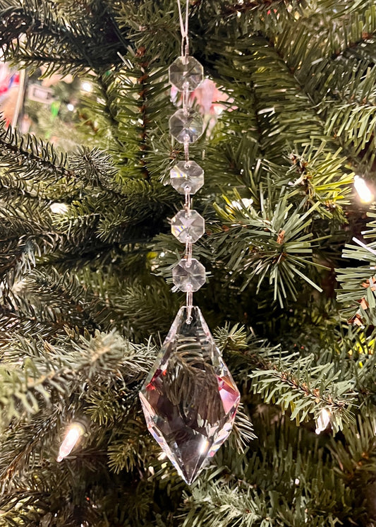 CLEAR DIAMOND CRYSTAL DROP ORNAMENT SPQ295