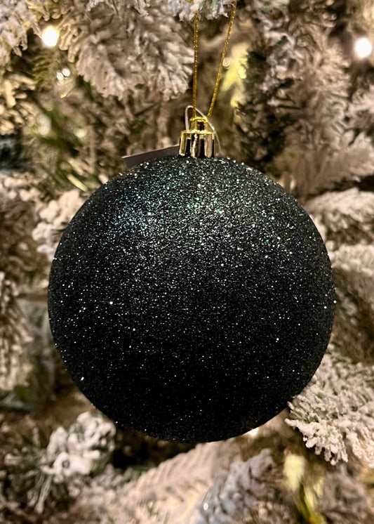 10CM GREEN GLITTER SHATTERPROOF ORNAMENT SVN114