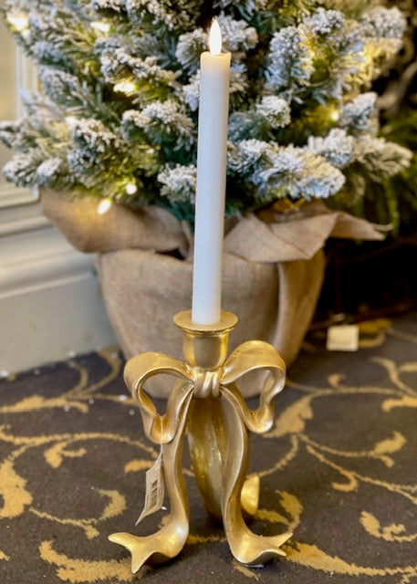 Gold Bow Candle Holder Large SXA916
