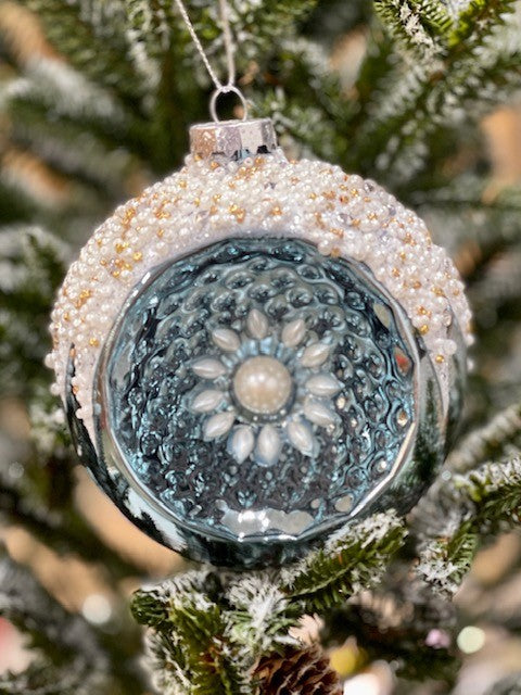BLUE VINTAGE ROUND HANGING ORNAMENT JQAM136