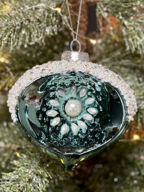 BLUE VINTAGE ONION HANGING ORNAMENT JQAM138